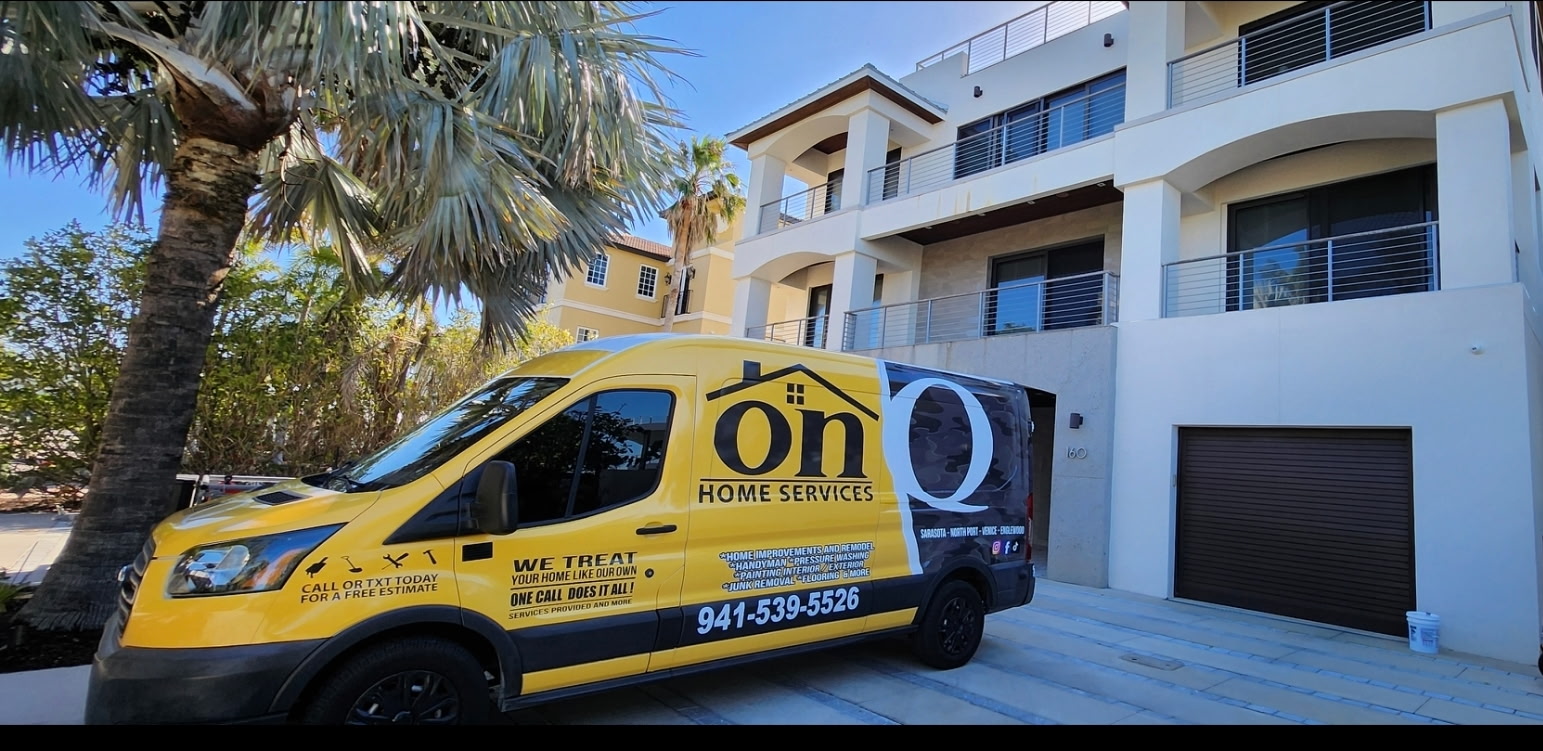 On Q Home Services branded work vehicle - professional fleet serving Southwest Florida