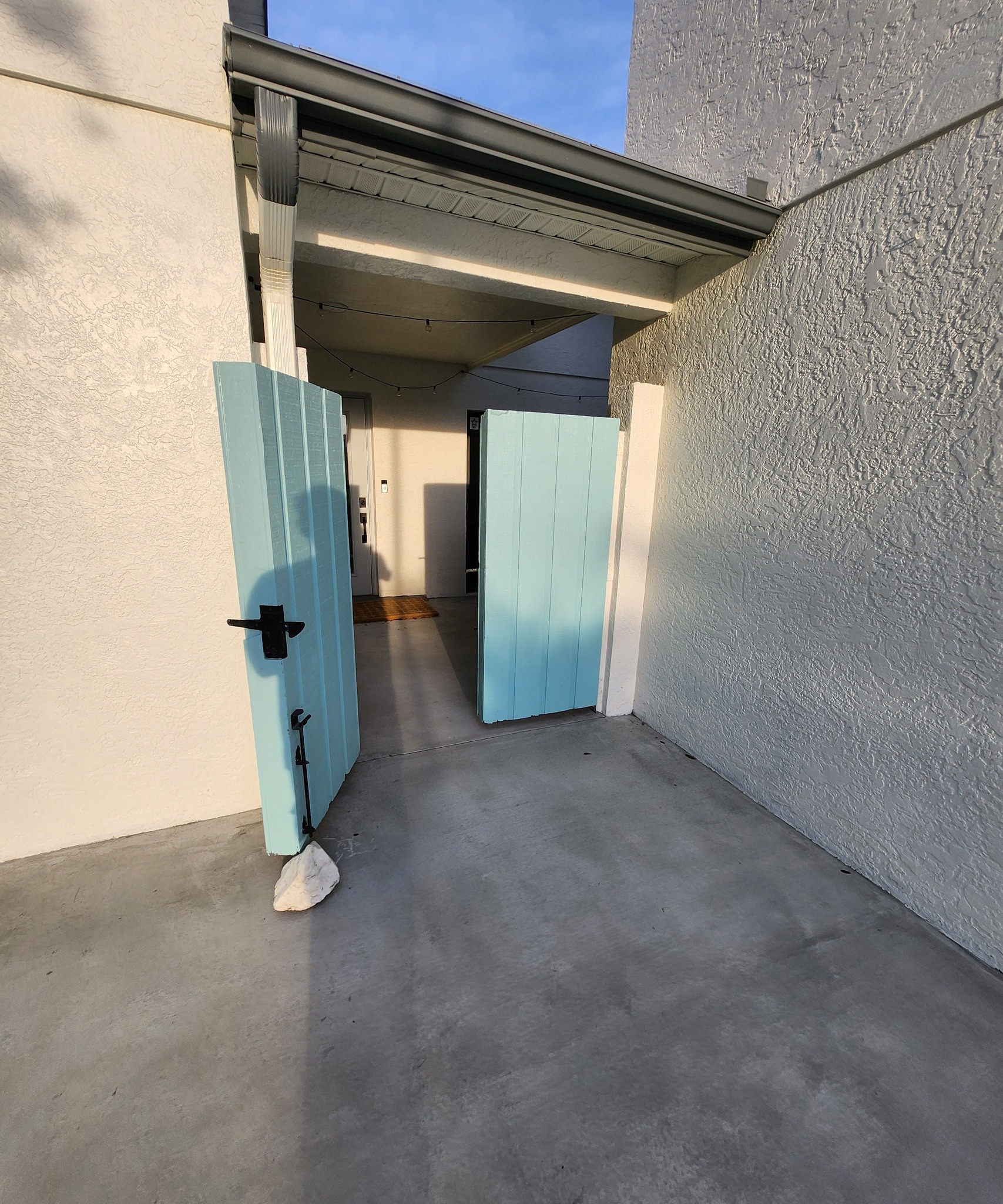 Finished custom-built door installed